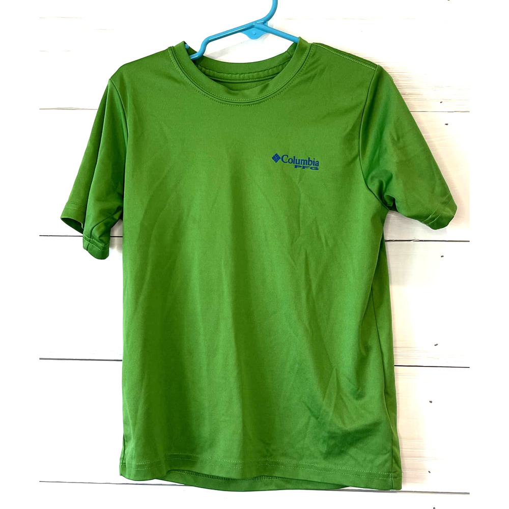 Columbia Boy's Green PFG Moisture WIcking Shirt, XS 6/7